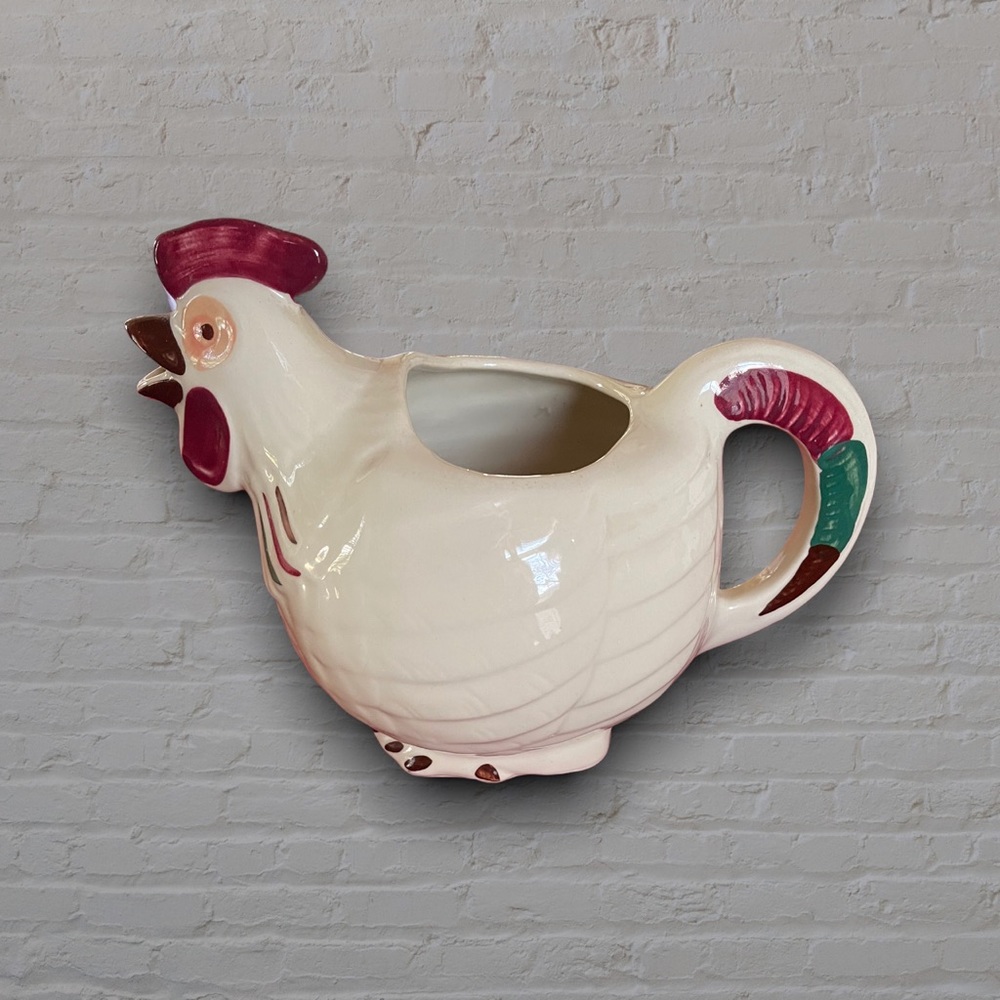 Vintage Chanticleer rooster pitcher from Shawnee Pottery.